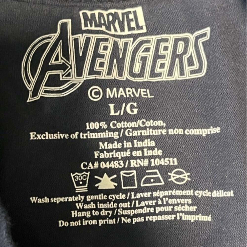 Marvel Avengers Black Gold Logo Graphic T-Shirt Men’s Large Cotton - Picture 2 of 7